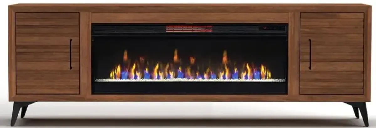 Malibu Brown 78" Fireplace TV Stand