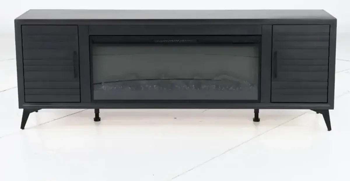 Malibu Black 78" Fireplace TV Stand