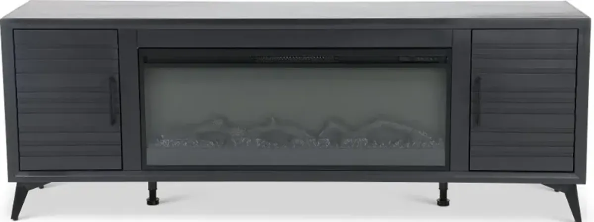 Malibu Black 78" Fireplace TV Stand