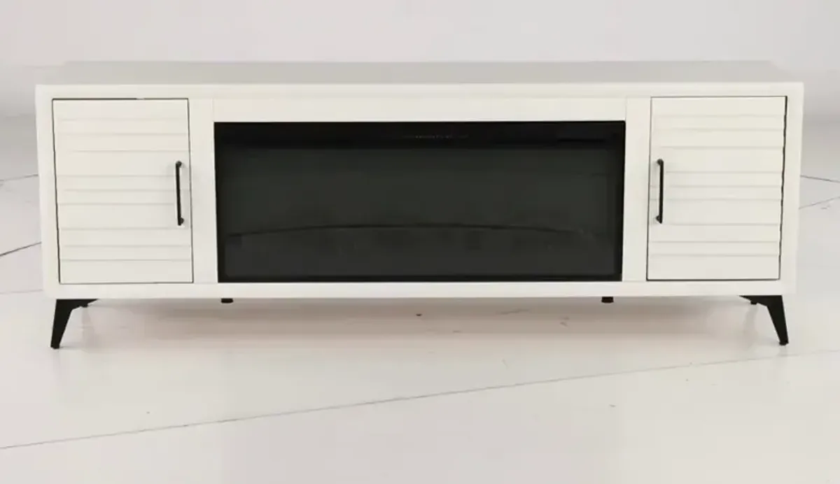 Malibu White 78" Fireplace TV Stand