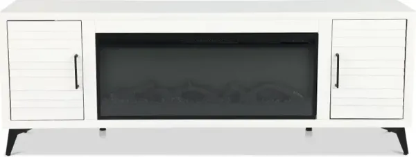 Malibu White 78" Fireplace TV Stand