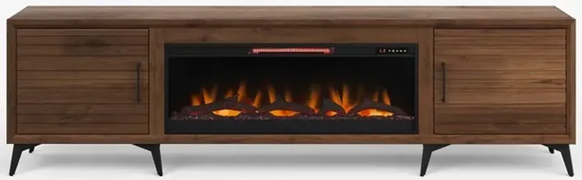 Malibu Brown 95" Fireplace TV Stand