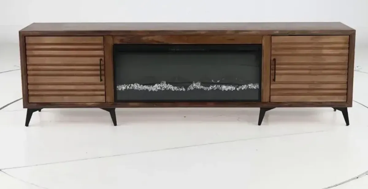 Malibu Brown 95" Fireplace TV Stand
