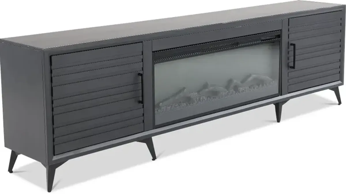 Malibu Black 95" Fireplace TV Stand