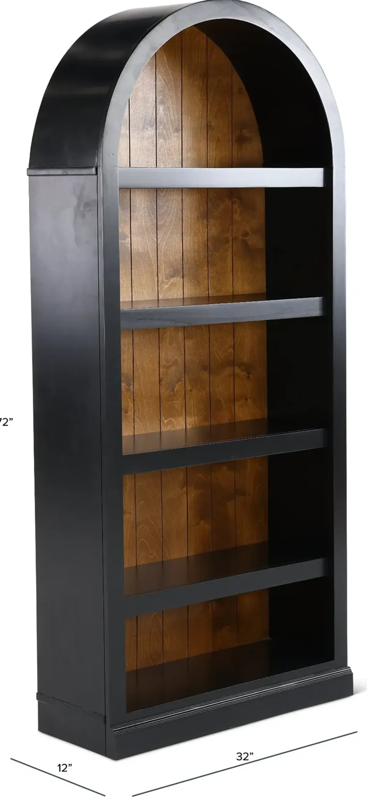 Artiste Black 72" Arch Bookcase