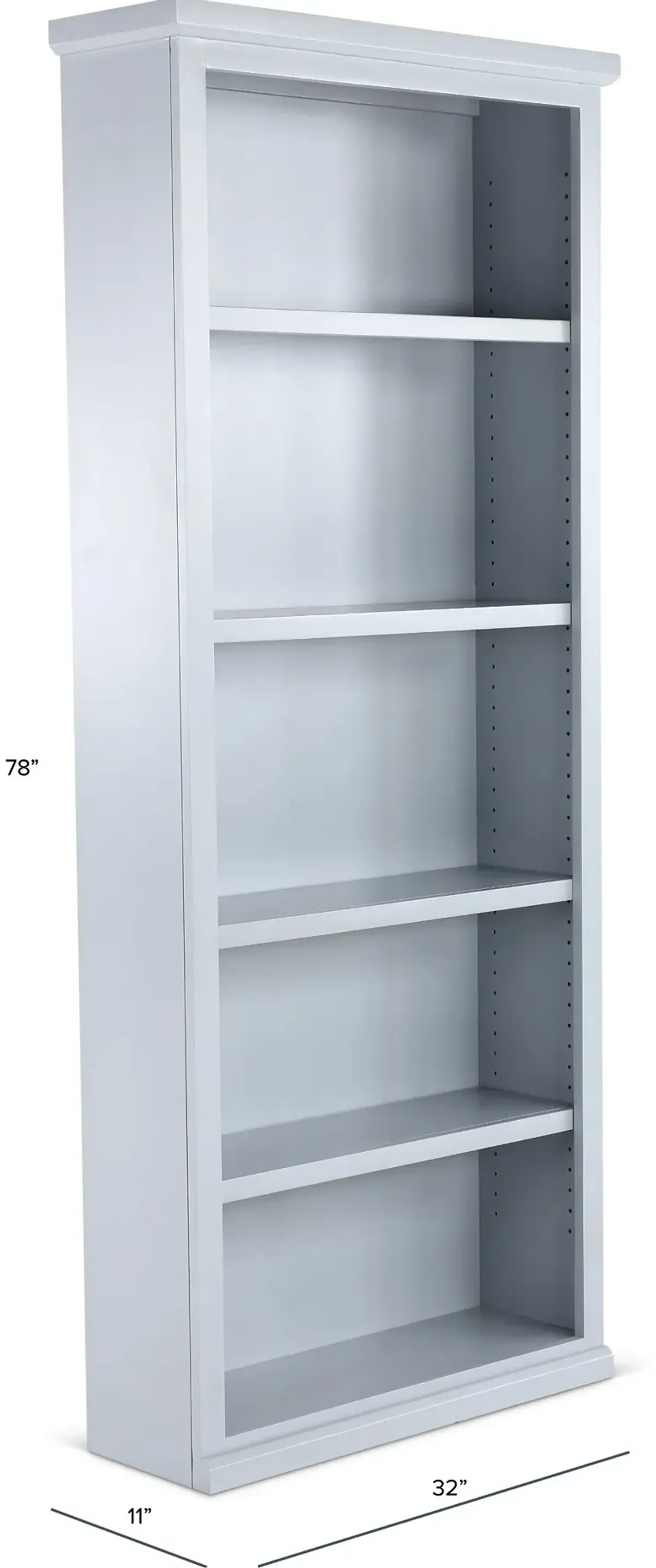 Elliott Gray 4-Shelf Bookcase