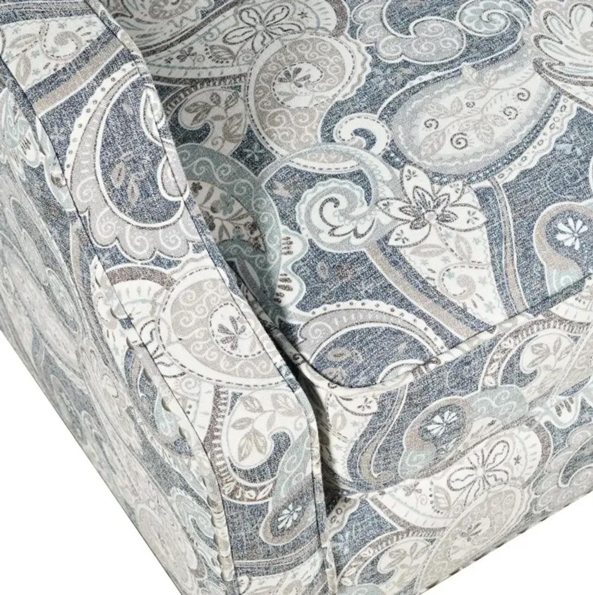 Duval Paisley Denim Accent Chair