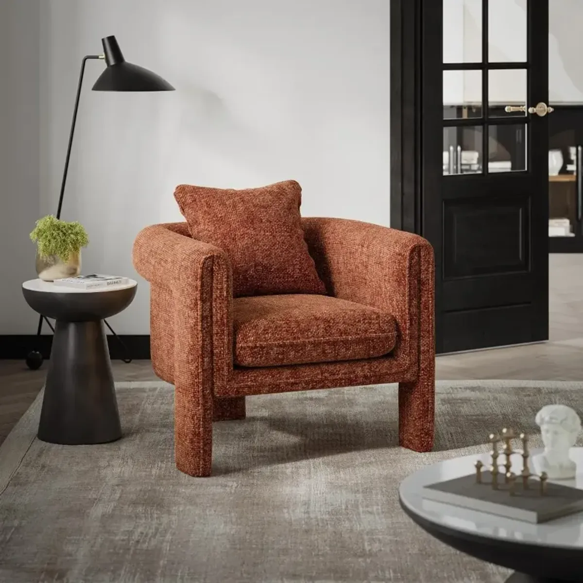 Adley Garnet Rust Accent Chair