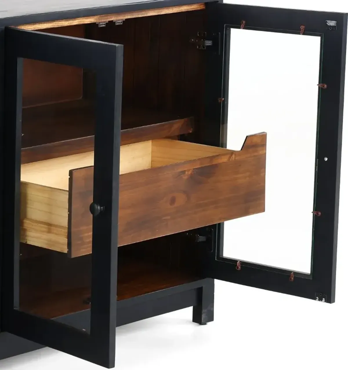 Stturgart Black and Brown 63" TV Stand