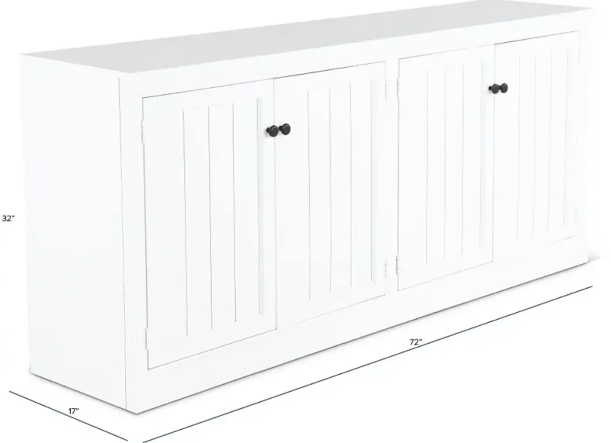 Riley White 72" TV Stand