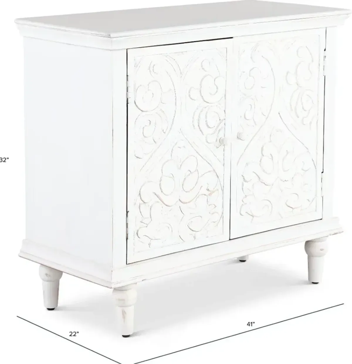 White Two-Door Accent Cabinet