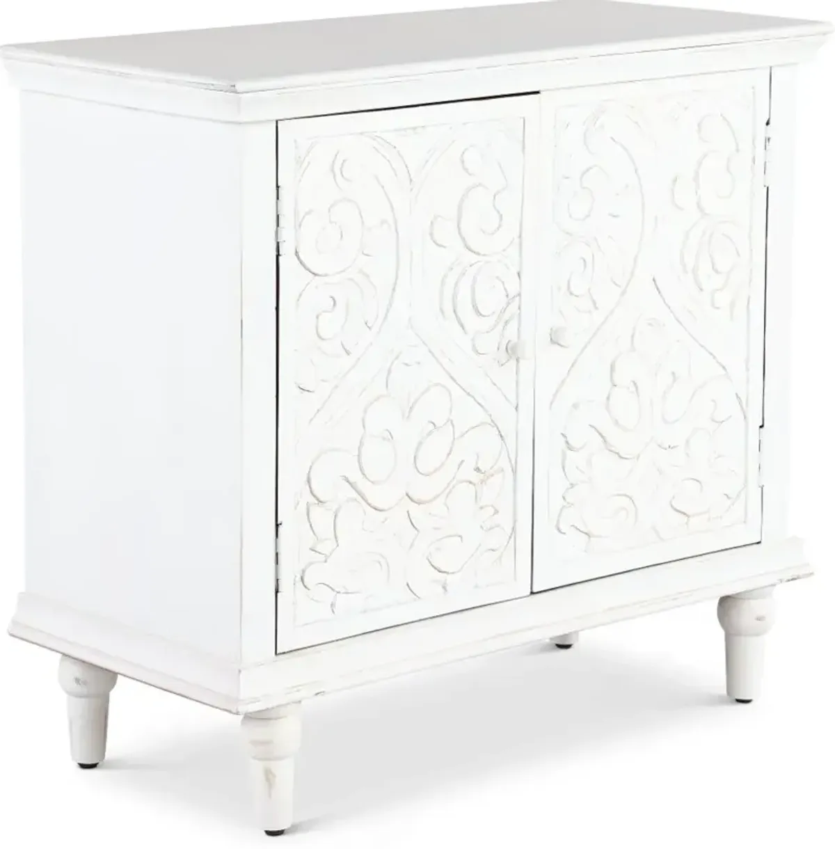 White Two-Door Accent Cabinet