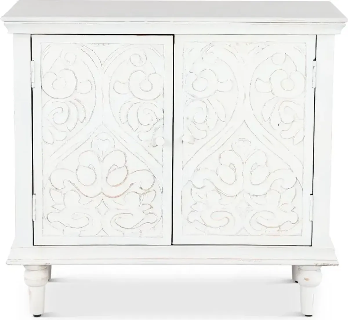 White Two-Door Accent Cabinet