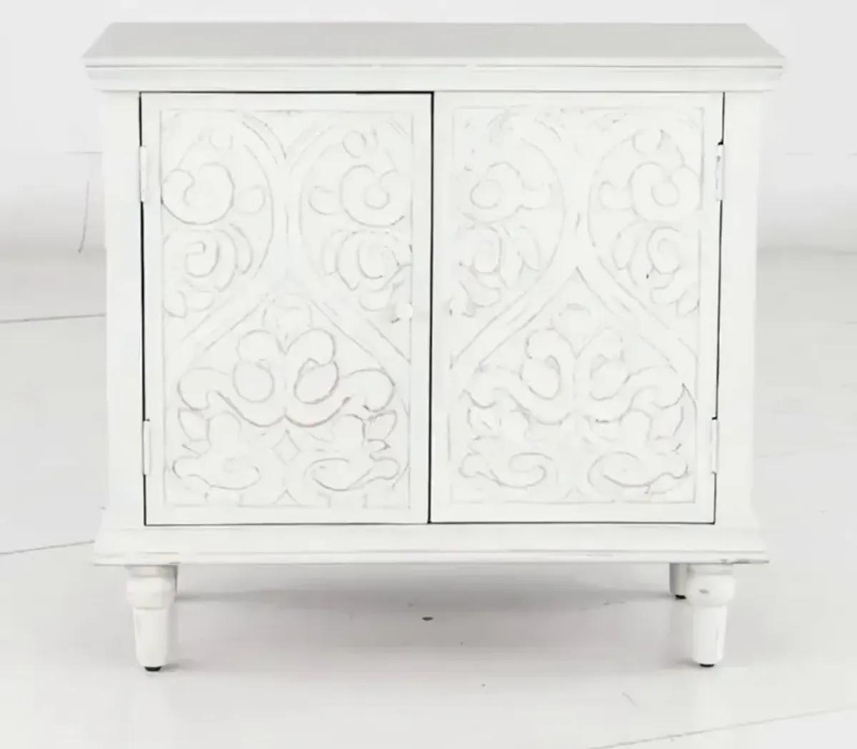 White Two-Door Accent Cabinet