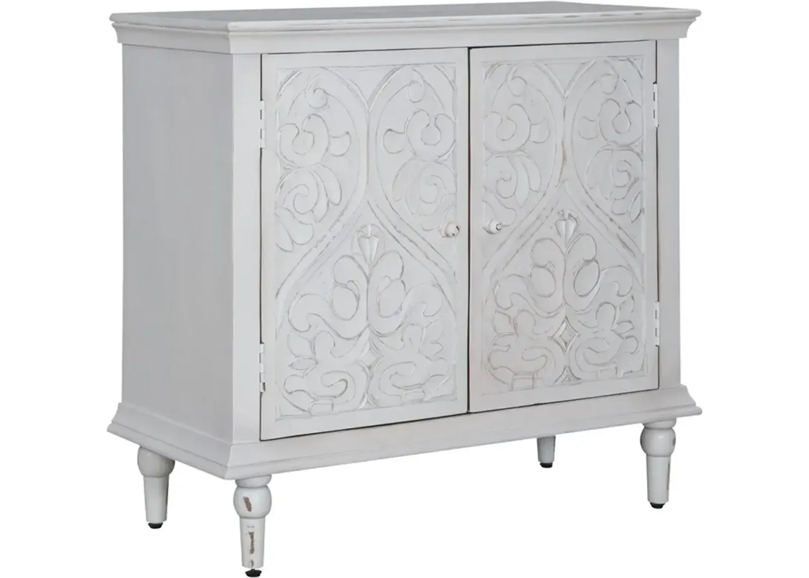 White Two-Door Accent Cabinet