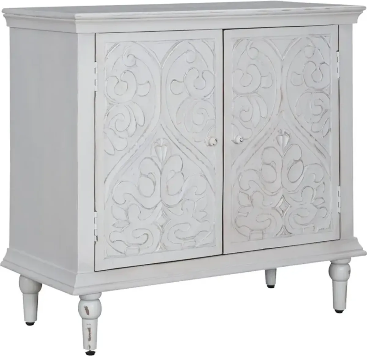 White Two-Door Accent Cabinet