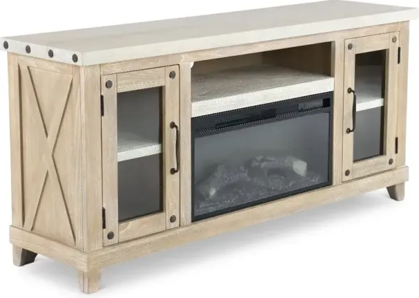 Rivan 64" Natural Fireplace TV Stand