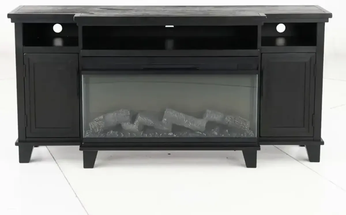 Adrian 66" Black Fireplace TV Stand