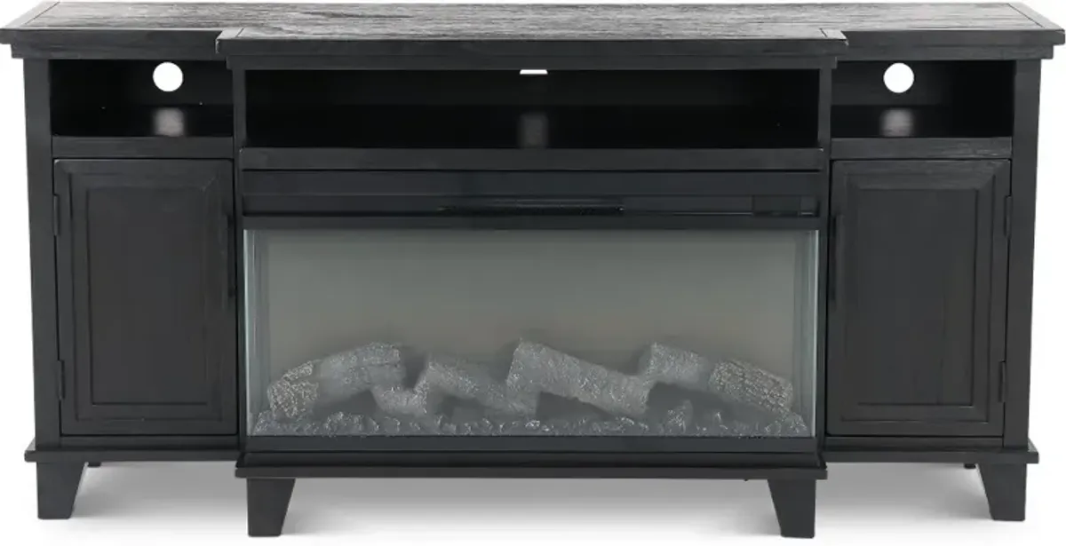 Adrian 66" Black Fireplace TV Stand
