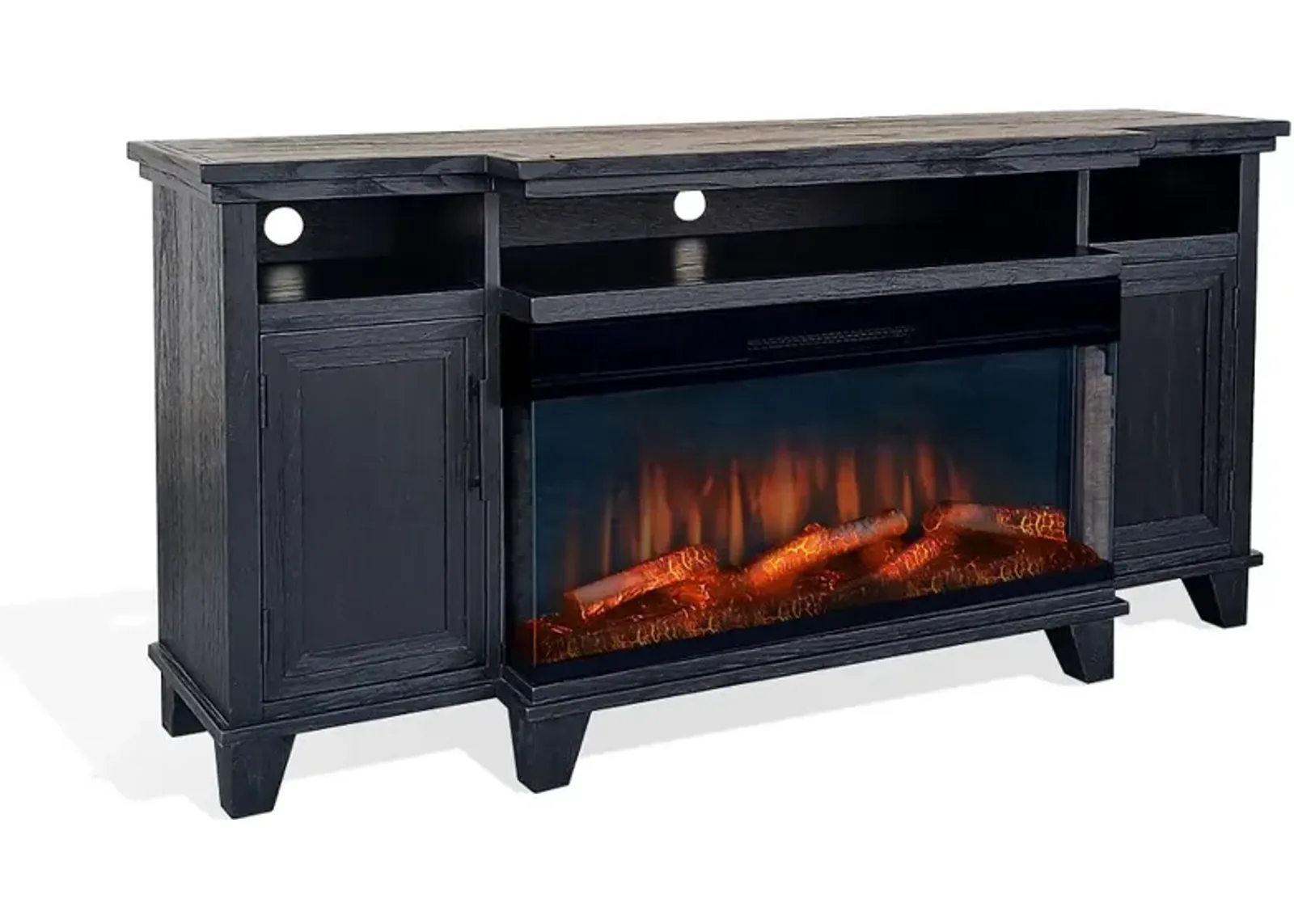 Adrian 66" Black Fireplace TV Stand