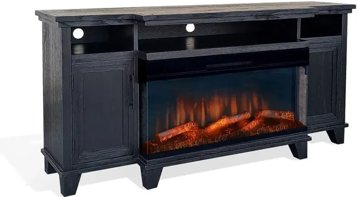 Adrian 66" Black Fireplace TV Stand