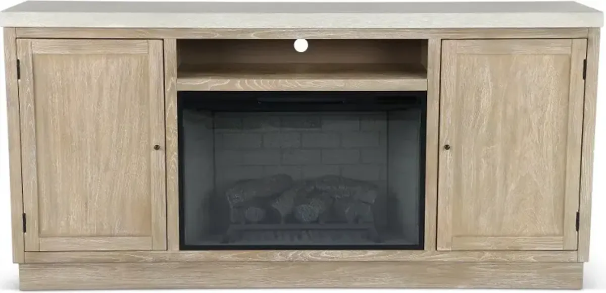 Rowan Brown 78" Fireplace TV Stand