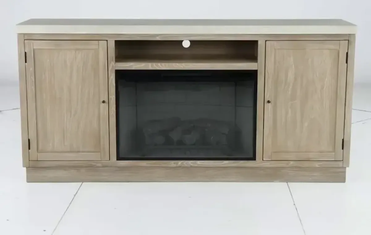Rowan Brown 78" Fireplace TV Stand