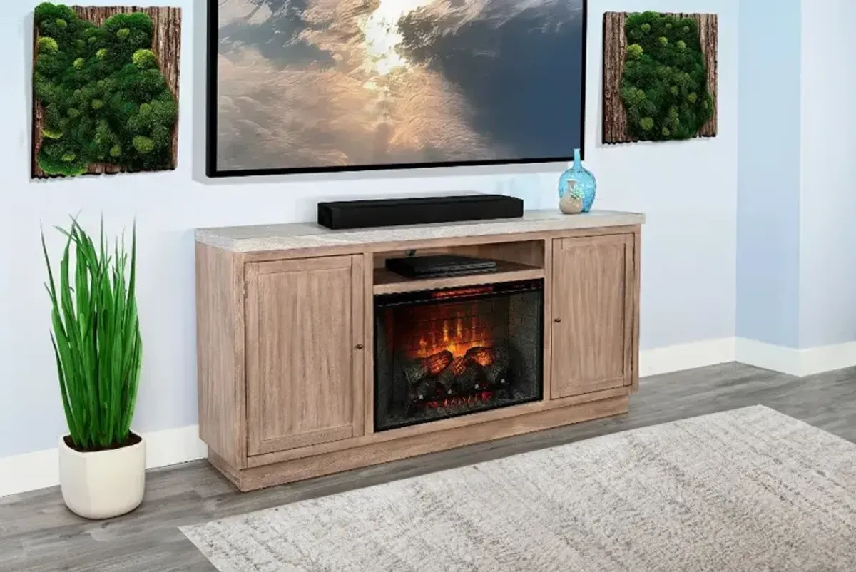 Rowan Brown 78" Fireplace TV Stand