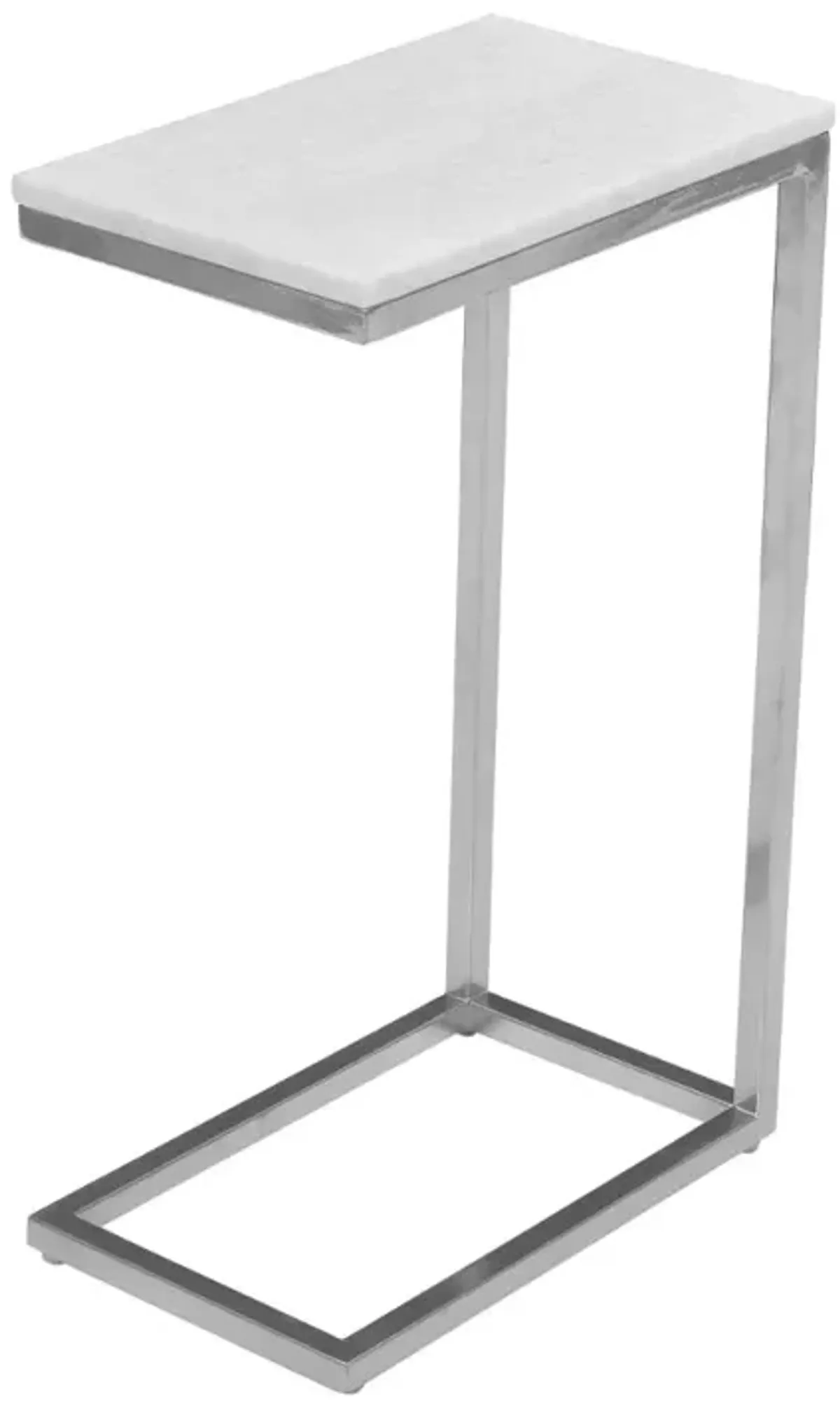 Bianco White Marble C-Shaped Side Table