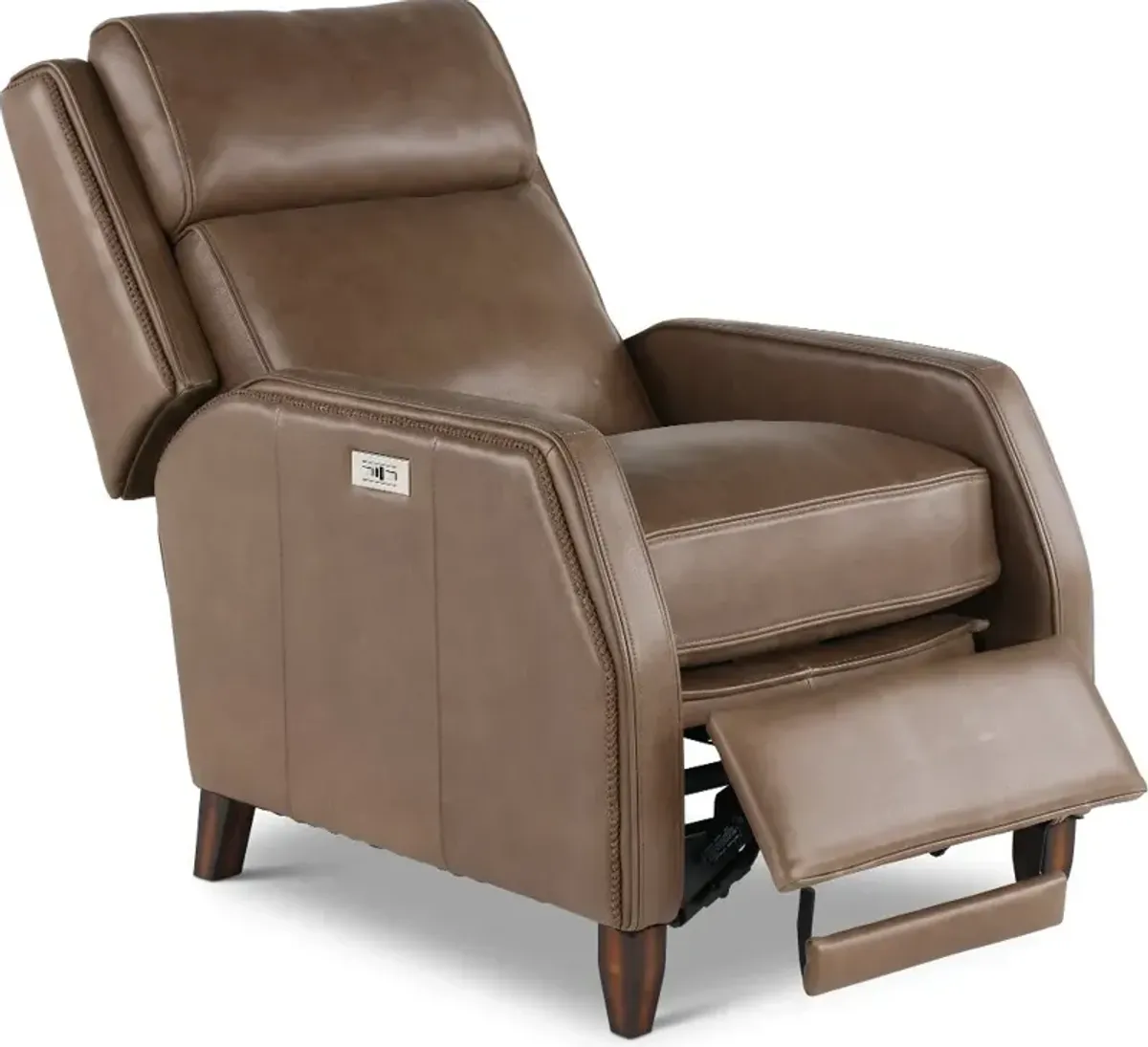 Bourbon Street Seal Dark Brown Leather Power Recliner