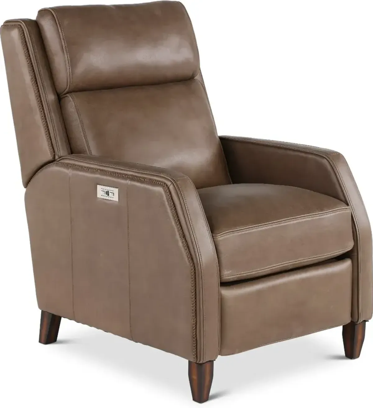 Bourbon Street Seal Dark Brown Leather Power Recliner