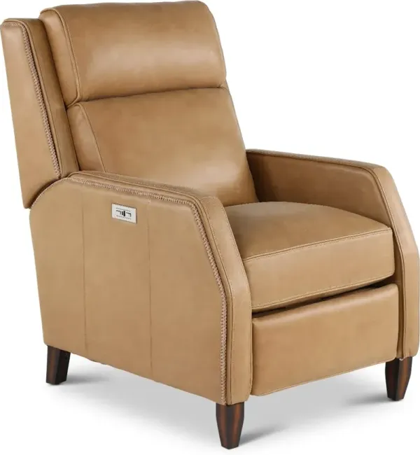 Bourbon Street Latte Light Brown Leather Power Recliner