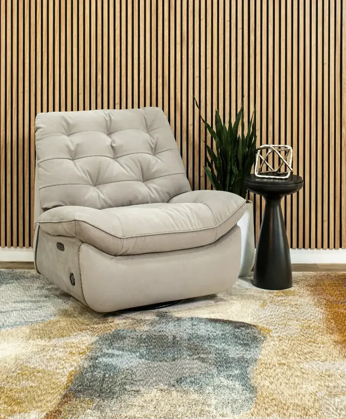 Chloe Light Gray Power Rocker Recliner