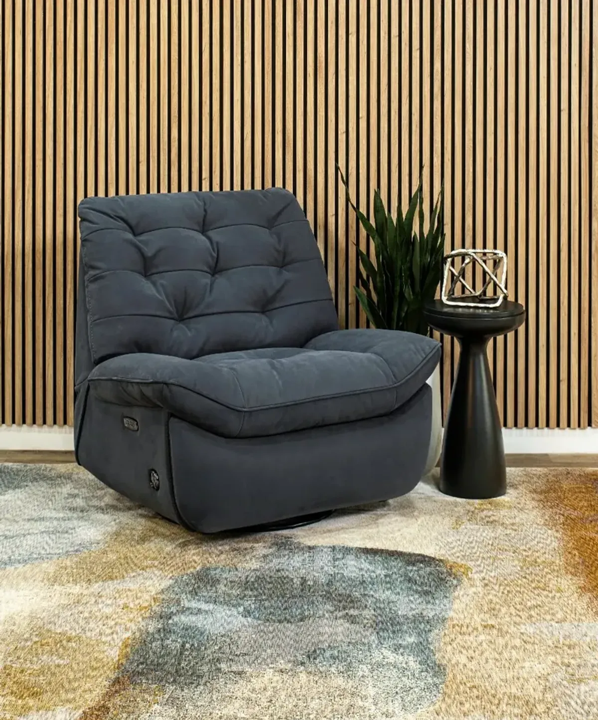 Chloe Steel Gray Power Rocker Recliner