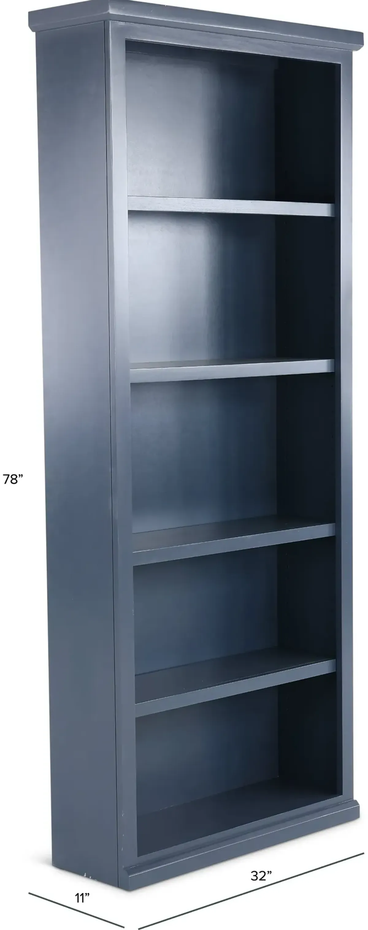 Elliott Blue 4-Shelf Bookcase