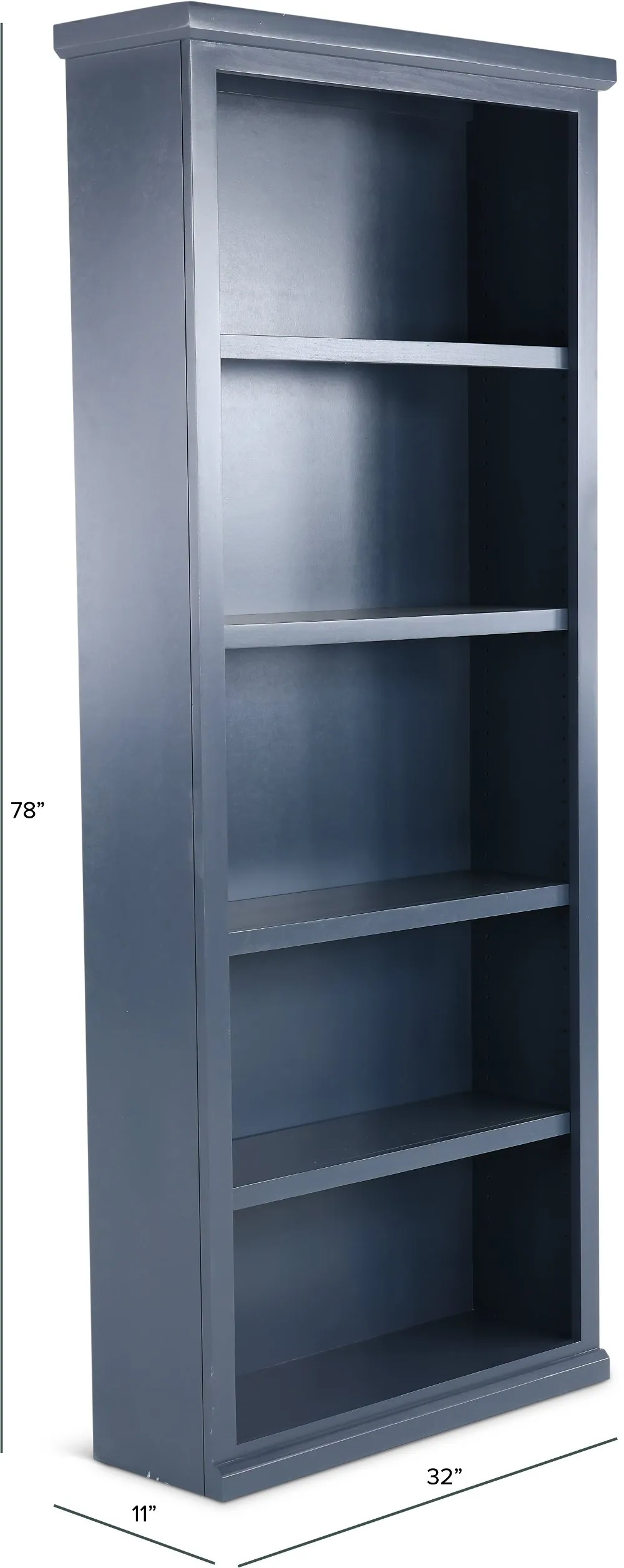 Elliott Blue 4-Shelf Bookcase