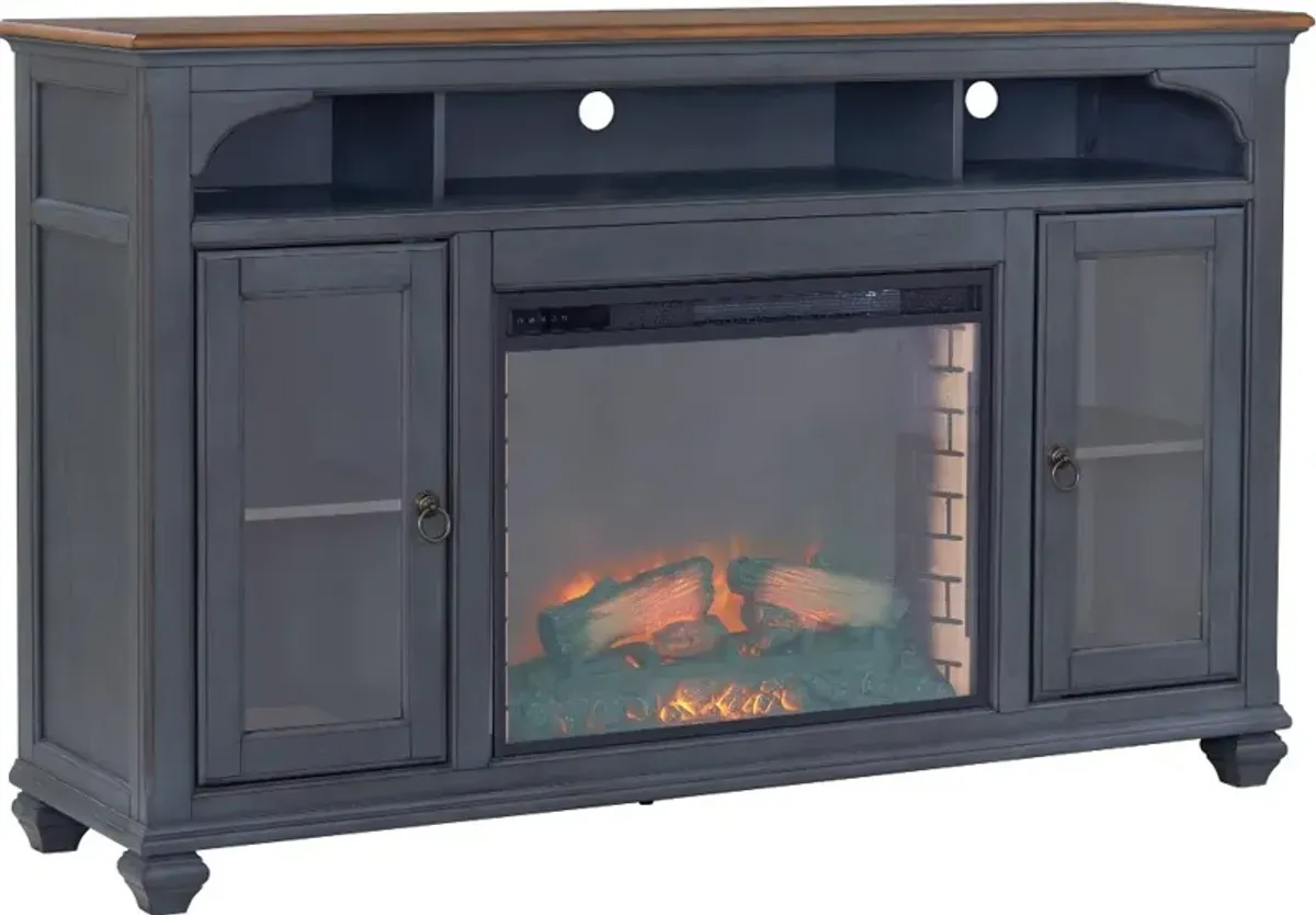 Americanas Blue 66" Fireplace TV Stand