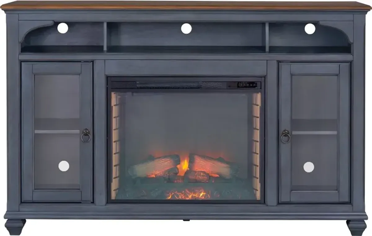 Americanas Blue 66" Fireplace TV Stand