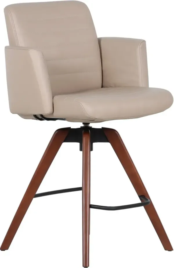 Hygge Sandstone Leather Swivel Counter Stool