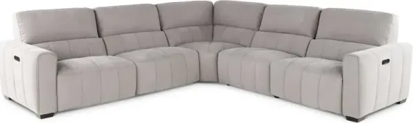 Uptown Light Gray 5 Piece Power Reclining Sectional
