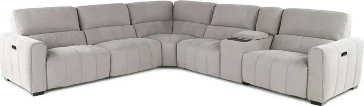 Uptown Light Gray 6 Piece Power Reclining Sectional