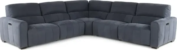 Uptown Steel Gray 5 Piece Power Reclining Sectional