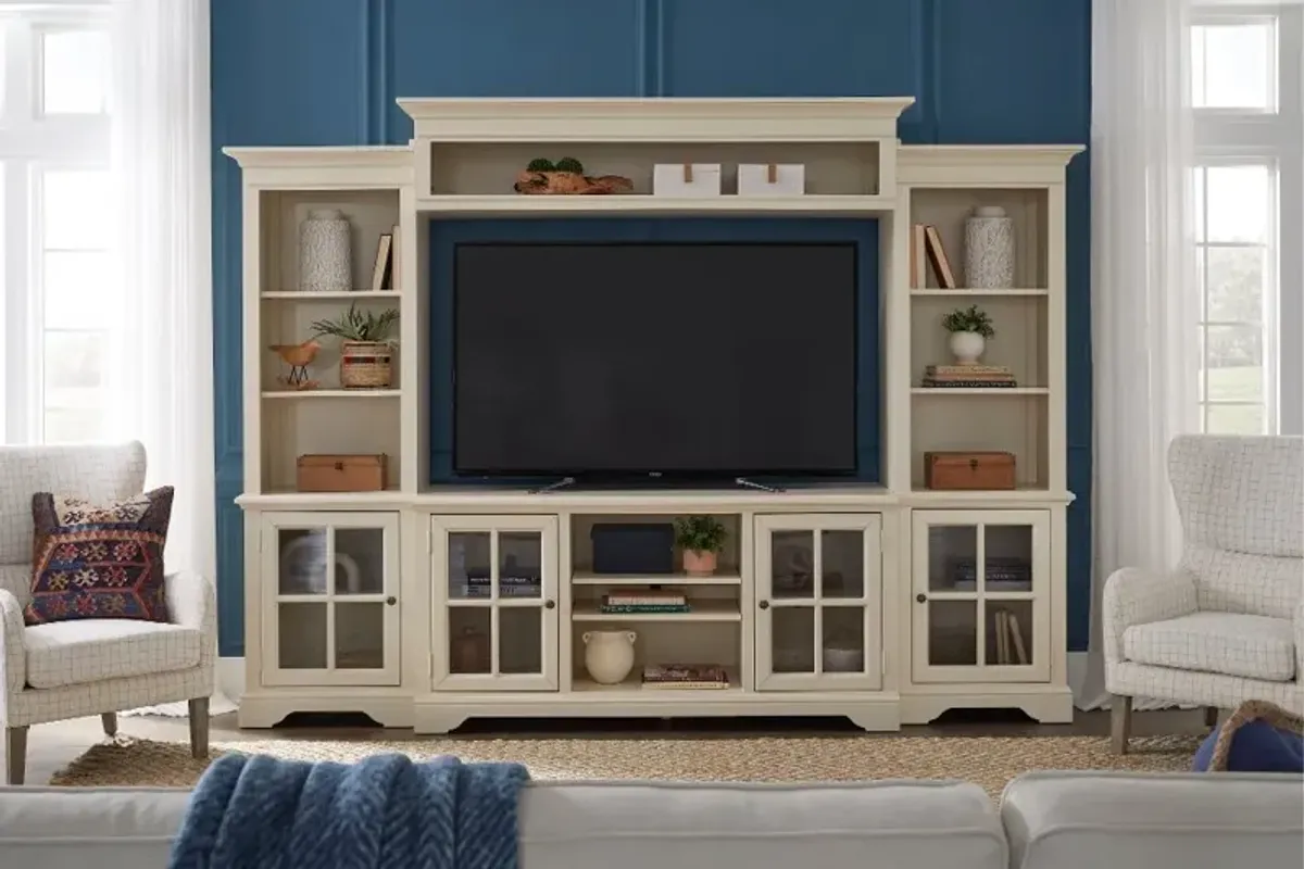 Charleston Bone White Entertainment Wall