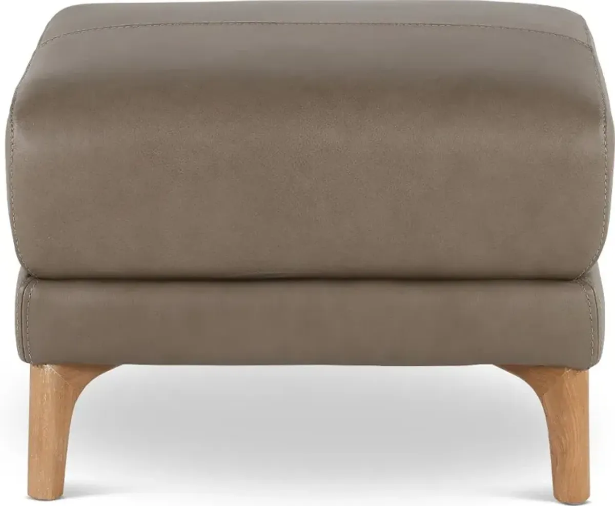 Yeti Mushroom Brown Leather Ottoman