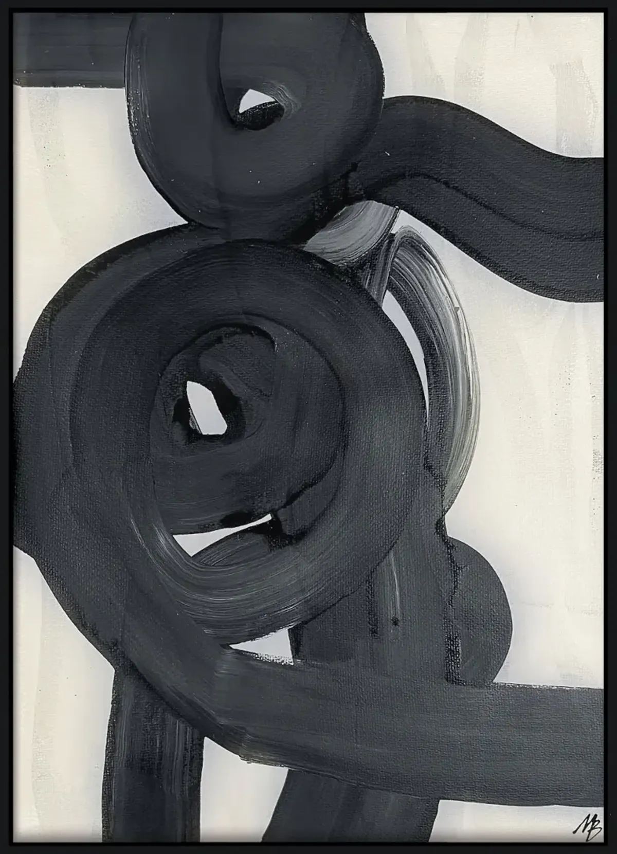 Soft Moves 3 Black Frame Canvas