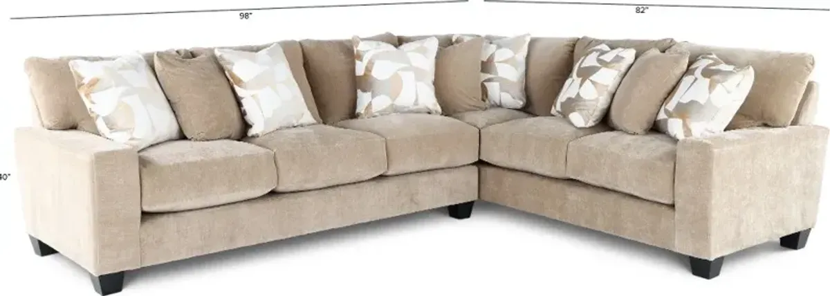 Valderrama Khaki 2 Piece Sectional