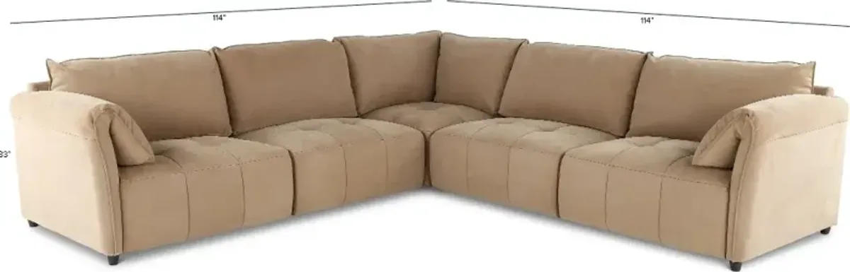 Willow Taupe 5 Piece Sectional