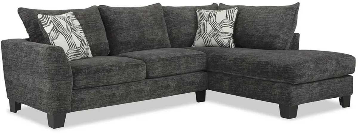 Fandango Charcoal Gray 2 Piece Sectional