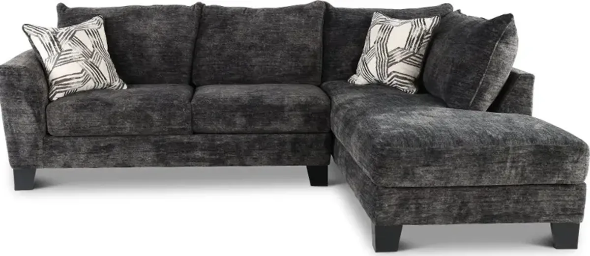 Fandango Charcoal Gray 2 Piece Sectional