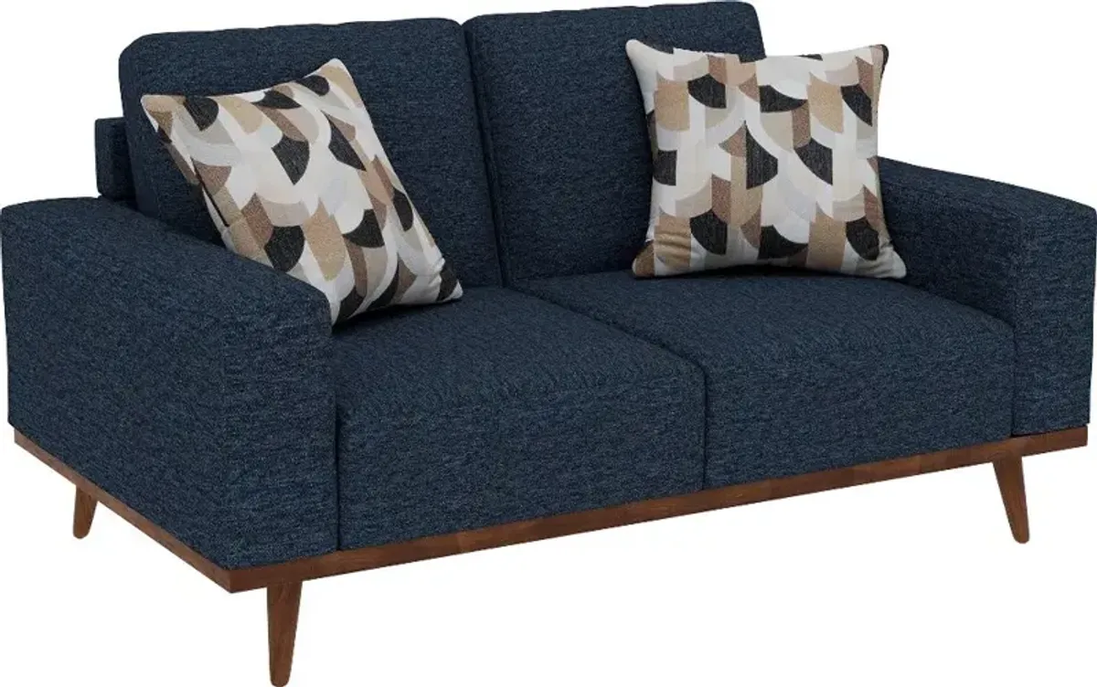 Heath Navy Blue Loveseat